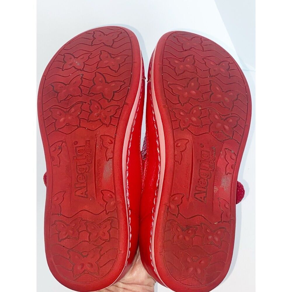 Alegria Shoes Red Mary Jane Slip On Sneaker Stretch Comfort Cushion Y2K 35/5-5.5 - Picture 8 of 15